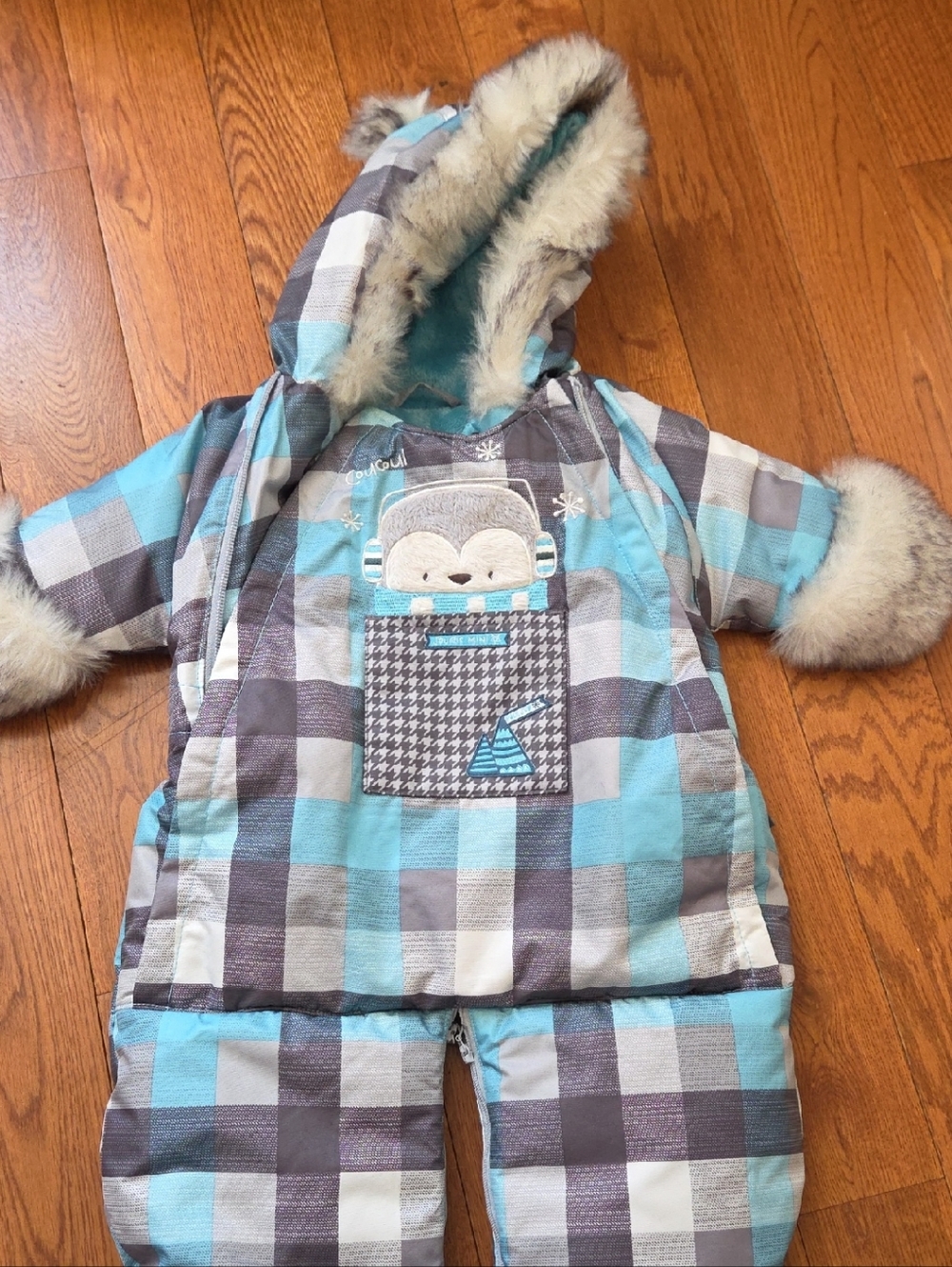 Souris Mini Plush Baby Snowsuit - Light Blue